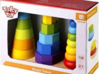 Tooky Toy ΞΥΛΙΝΟΙ ΠΥΡΓΟΙ ΣΤΟΙΒΑΞΗΣ ΜΕ ΓΕΩΜΕΤΡΙΚΑ ΣΧΗΜΑΤΑ TKF008