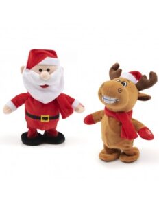 Χριστουγεννιάτικος Τάρανδος & Άγιος Βασίλης με Στρουμφο-Κάλαντα & Κίνηση 19εκ.