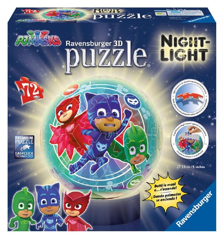 72 πλαστικά κομμάτια ΜΠΑΛΑ-ΛΑΜΠΑ PJMASKS RAVENSBURGER (117734)
