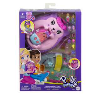 POLLY POCKET ΜΙΝΙ ΤΡΕΝΤΙ ΤΣΑΝΤΑΚΙ - HEDGEHOG MOM & BABY (JBJ91)