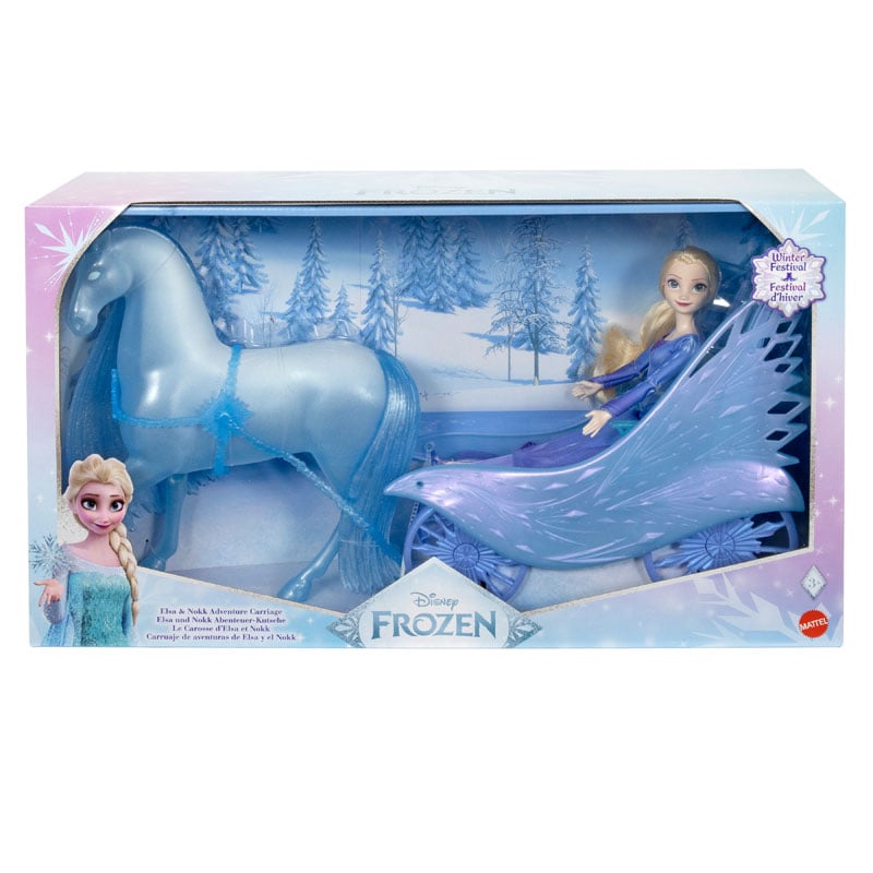 Mattel Disney Frozen II Elsa Fashion Doll with Nokk Adventure Carriage (JBG56)